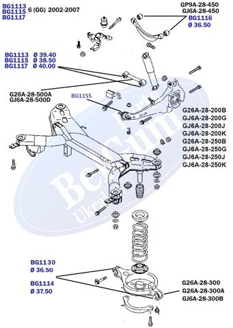 Compre BG1155 Belgum Bloco silencioso dianteiro de braço oscilante traseiro longitudinal