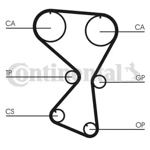 Correia do mecanismo de distribuição de gás Continental/Siemens CT1075