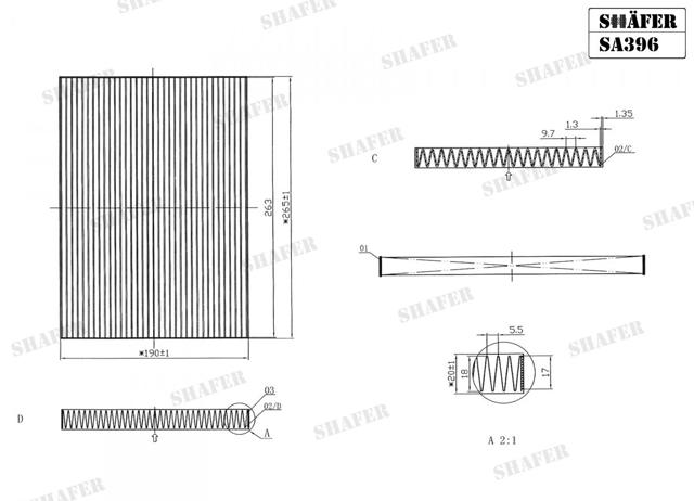 Filtro de salão Shafer SA396 preço, a partir de 6,14 USD