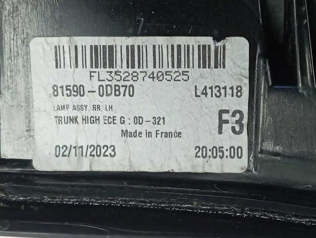 Compre 815900DB70 Toyota Lanterna traseira esquerda interna