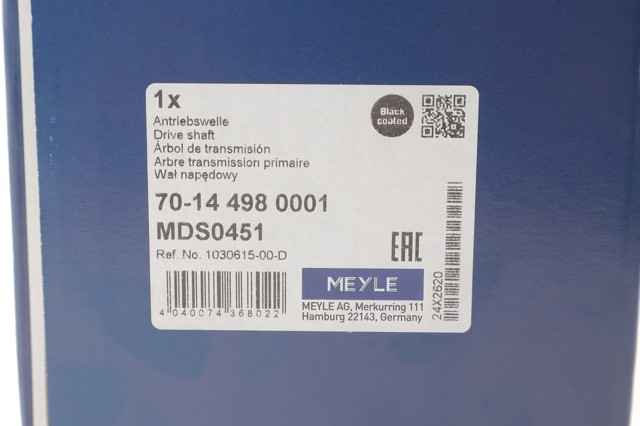 Semieixo (acionador) dianteiro esquerdo Meyle 70144980001 preço, a partir de 141,04 USD
