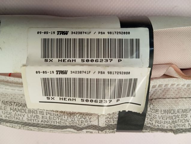 9817292080 Peugeot/Citroen Cinto de segurança (AIRBAG) de estore lateral direito