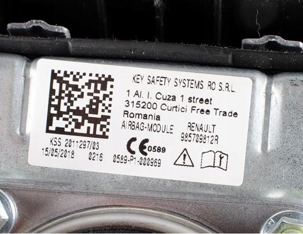 985709812R Renault (RVI) Cinto de segurança (AIRBAG) de condutor