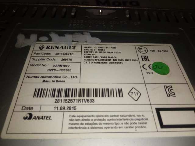 281152571R Renault (RVI) Aparelhagem de som (rádio AM/FM)