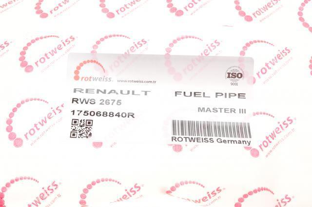 Tubo de combustível, desde o tanque até o filtro de combustível RWS2675 Rotweiss