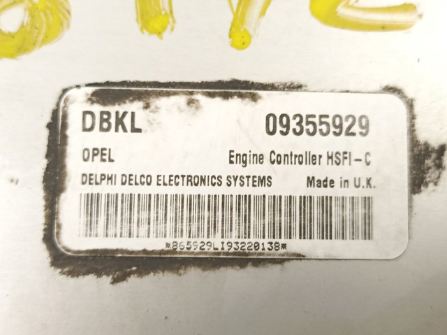 9355929 Opel Módulo de direção (Centralina eletrônica) de motor