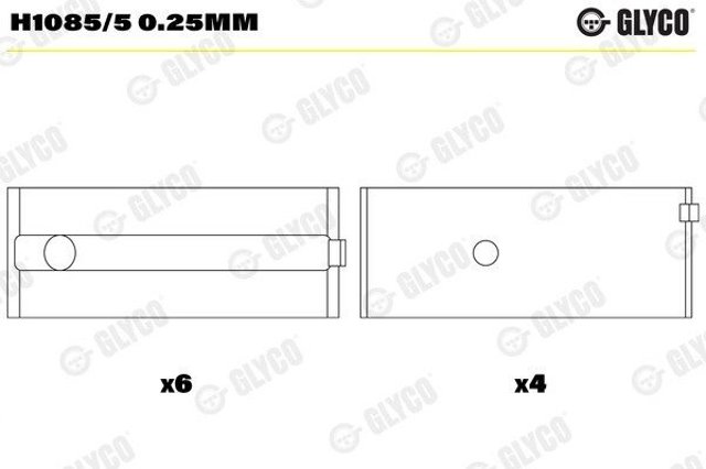 Folhas inseridas principais de cambota, kit, 1ª reparação ( + 0,25) Glyco H10855025MM preço, a partir de 49,76 USD