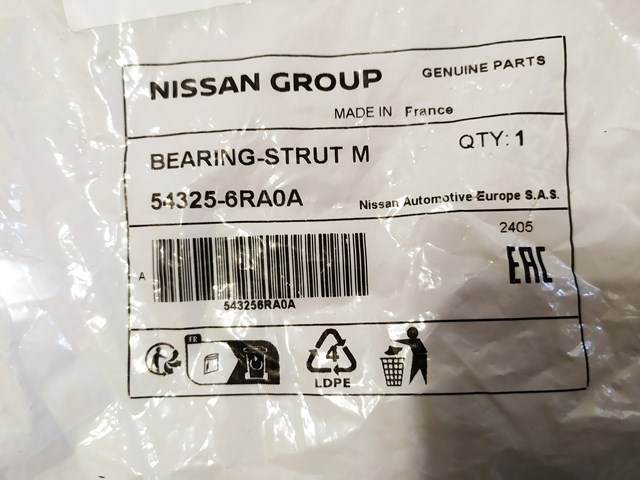 Rolamento de suporte do amortecedor dianteiro Nissan/Infiniti 543256RA0A preço, a partir de 26,71 USD
