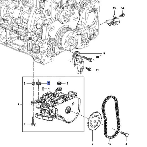 Vedante de bomba de óleo General Motors 55573790
