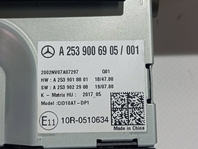 Mostrador multifuncional A2539006905 Mercedes
