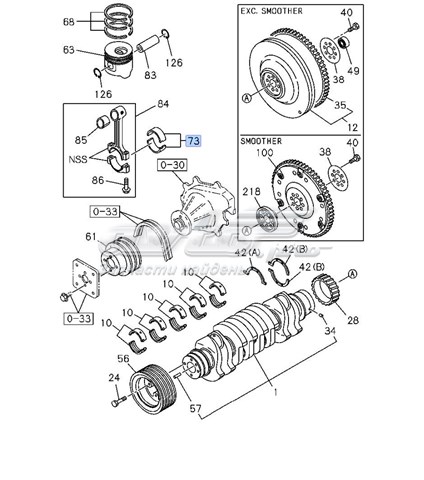 Folhas inseridas de cambota de biela, kit, padrão (STD) 8976163580 Isuzu
