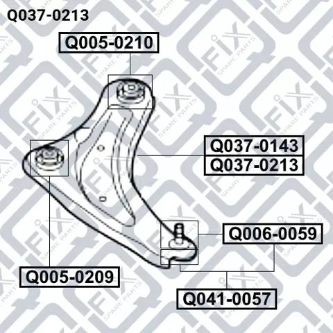 Compre Q0370213 Q-fix Braço oscilante inferior direito de suspensão dianteira