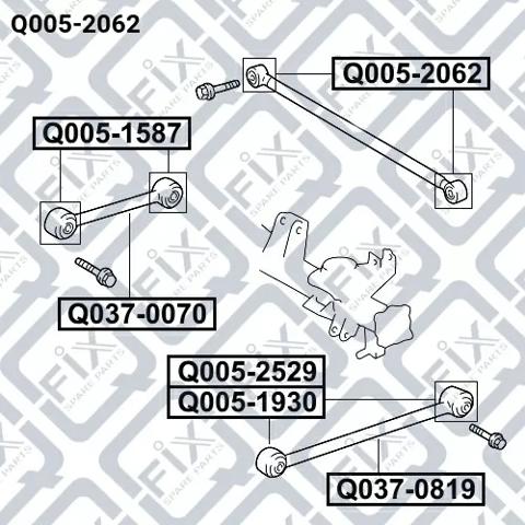 Bloco silencioso da barra Panhard (de suspensão traseira) Q-fix Q0052062 preço, a partir de 5,83 USD
