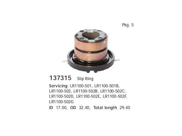 Tubo coletor de rotor do gerador 137315 Cargo