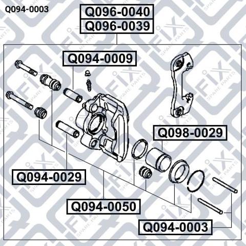 Q0940003 Q-fix Kit de reparação de suporte do freio traseiro