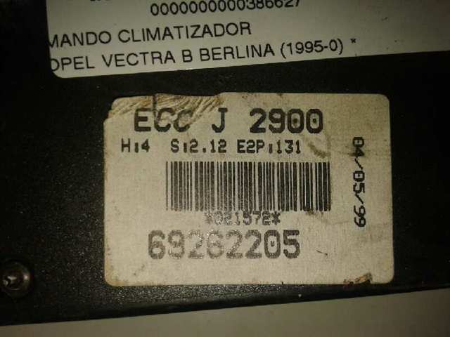 Unidade de controlo dos modos de aquecimento/condicionamento J2900 Opel