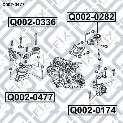 Q0020477 Q-fix Coxim (suporte) direito inferior de motor