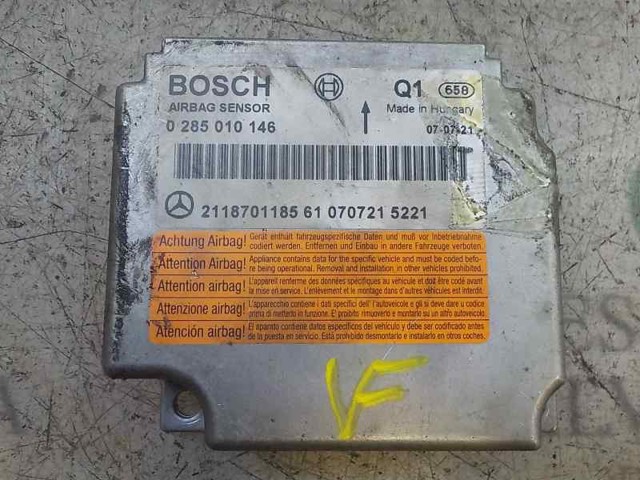 0285010146 Mercedes Módulo processador de controlo da bolsa de ar (Centralina eletrônica AIRBAG)