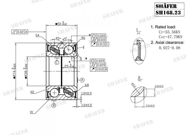 Compre SH16823 Shafer Rolamento de cubo dianteiro