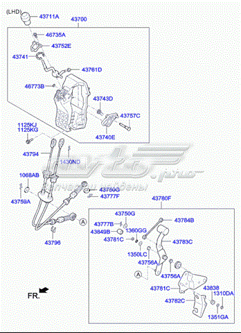 Cabo de mudança duplo Hyundai/Kia 437944H050 preço, a partir de 55,99 USD