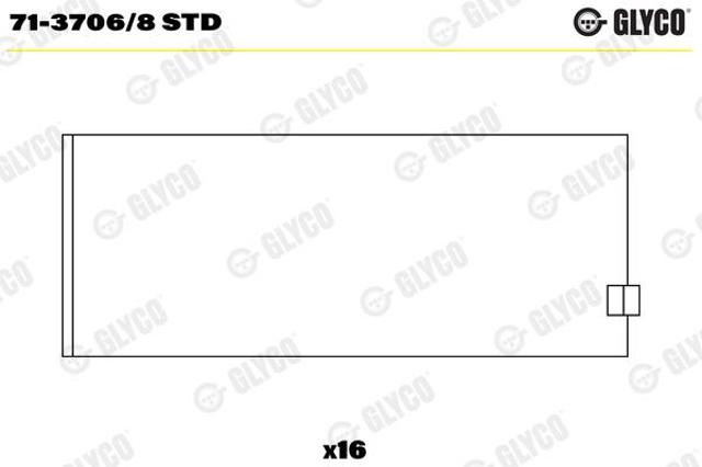 7137068STD Glyco Folhas inseridas de cambota de biela, kit, padrão (STD)