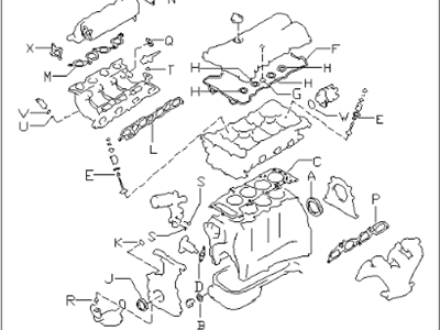 A0AMA1LA0A Nissan/Infiniti Kit de vedantes de motor completo