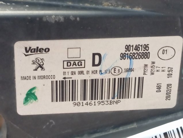 9816826880 Peugeot/Citroen Luz direita