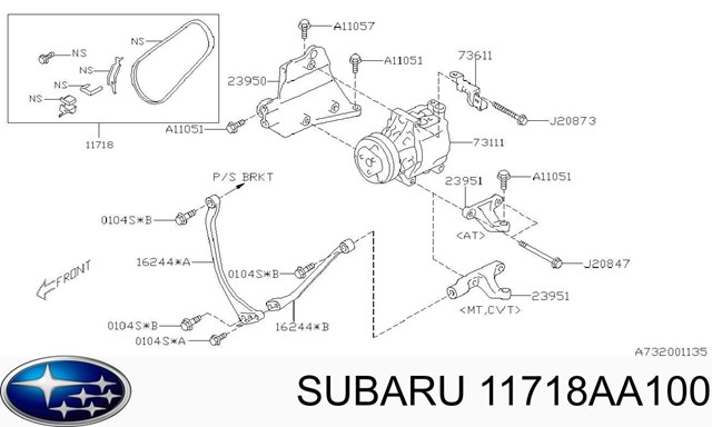 Compre 11718AA100 Subaru Correia dos conjuntos de transmissão