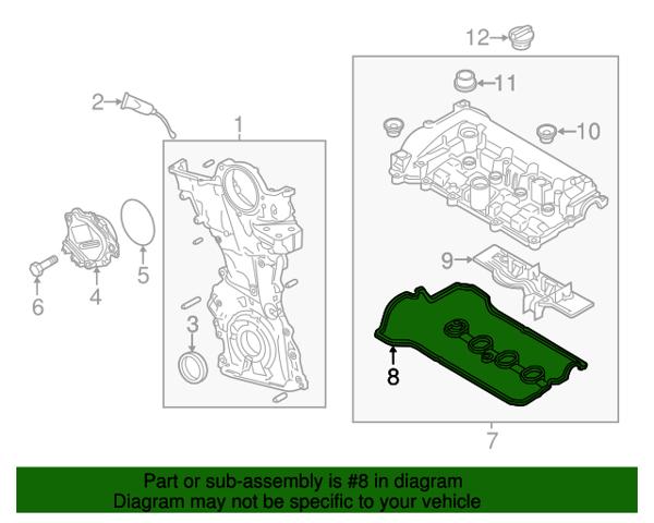 Vedante de tampa de válvulas de motor PYFA10235 Mazda