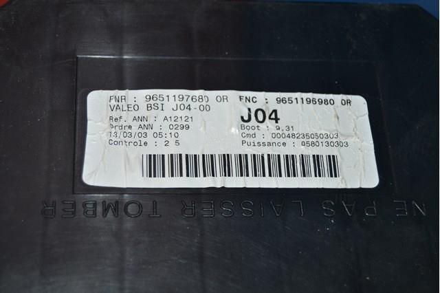 9651197680 Peugeot/Citroen Unidade de dispositivos de segurança