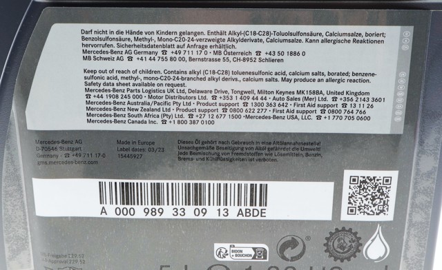 Óleo para motor Mercedes 000989330913ABDE preço, a partir de 76,65 USD