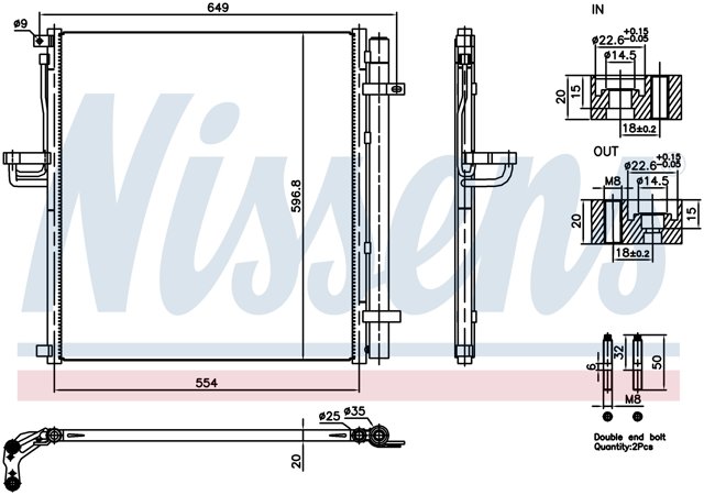 Radiador de aparelho de ar condicionado NRF 350621
