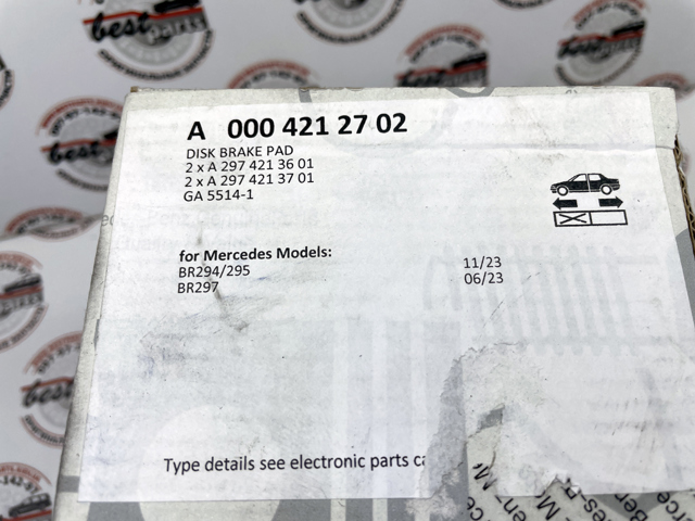 Compre A0004206103 Mercedes Sapatas do freio dianteiras de disco