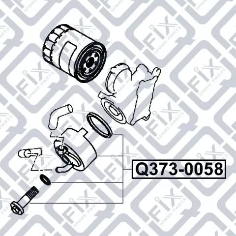 Q3730058 Q-fix Radiador de óleo (frigorífico), debaixo de filtro