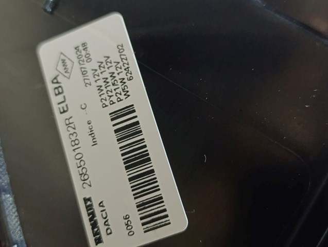 Lanterna traseira direita Renault (RVI) 265501832R preço, a partir de 181,21 USD