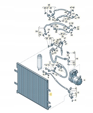 Radiador de aparelho de ar condicionado 1EA816515A VAG