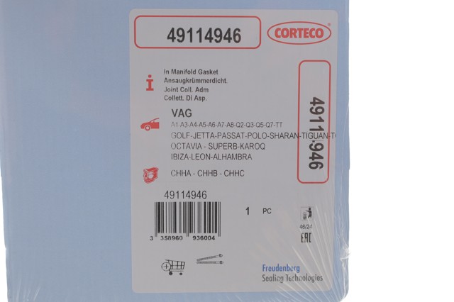 49114946 Corteco Vedante de tubo coletor de admissão