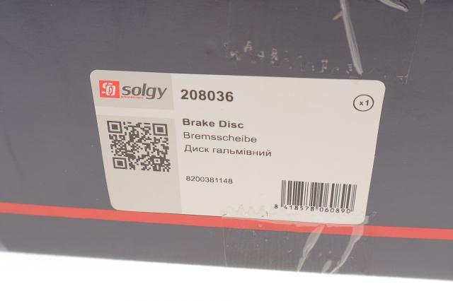 Disco do freio traseiro Solgy 208036