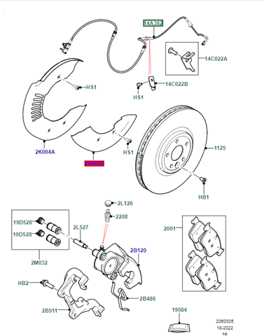 Compre LR090683 Land Rover Sensor dianteiro de desgaste das sapatas do freio