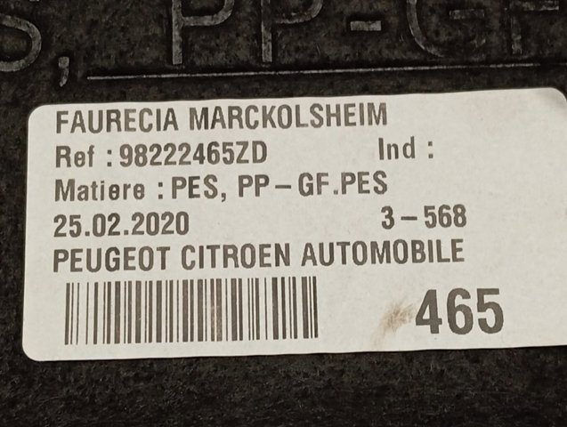 Compre 96776417ZD Peugeot/Citroen Prateleira de salão traseira