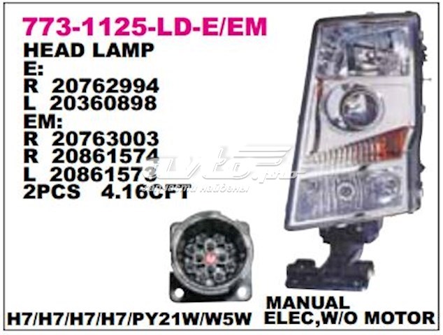 7731125LLDEMN Depo/Loro/Abakus Luz esquerda