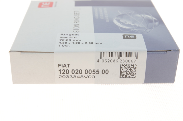 120020005500 NE/NPR Anéis do pistão para 1 cilindro, STD.
