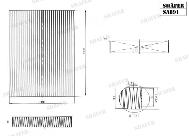 Filtro de salão Shafer SA891 preço, a partir de 6,55 USD