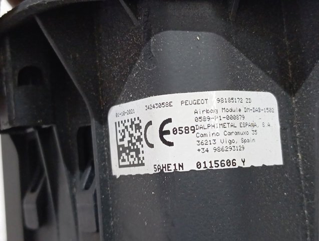 Cinto de segurança (AIRBAG) de condutor Peugeot/Citroen 98185172ZD preço, a partir de 514,81 USD