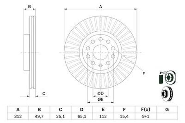 Compre 986479932 Bosch Disco do freio dianteiro