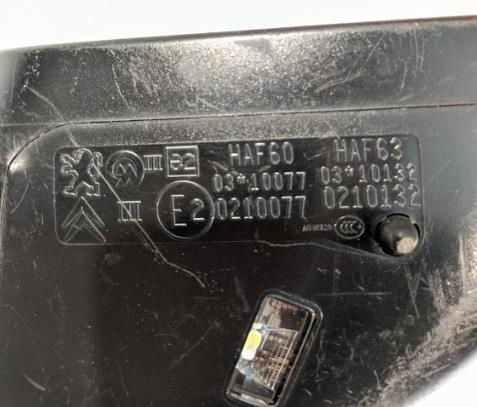 1612166880 Peugeot/Citroen Espelho de retrovisão direito