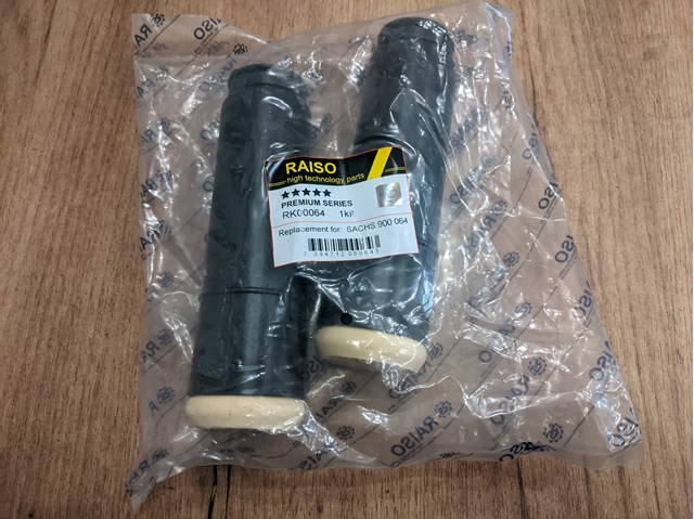 Pára-choque (grade de proteção) de amortecedor traseiro + bota de proteção RK00064 Raiso