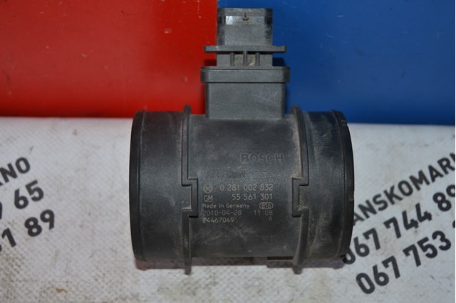 55561301 General Motors Sensor de fluxo (consumo) de ar, medidor de consumo M.A.F. - (Mass Airflow)