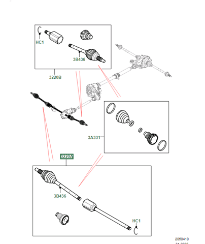 Semieixo (acionador) dianteiro direito Land Rover LR092738 preço, a partir de 156,28 USD