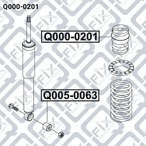 Q0000201 Q-fix Pára-choque (grade de proteção) de amortecedor traseiro